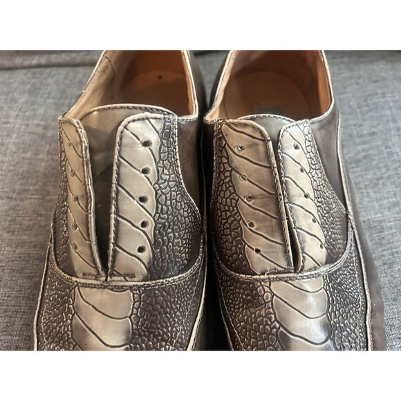 Lucio Ricci Italian Style Faux Croc Slip On Loafers Mens Size 11 Gold NO LACES main image 6